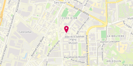 Plan de Maison de Retraite Vigny Musset, 31 Rue Alfred de Vigny, 38100 Grenoble