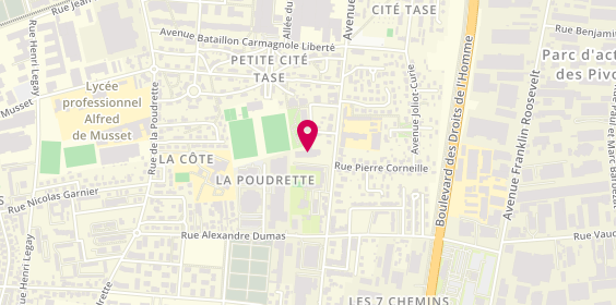 Plan de Les Altheas Etab Soins Longue Duree, 90 avenue Roger Salengro, 69120 Vaulx-en-Velin