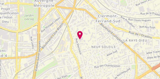 Plan de Residence des Neuf Soleils, 29 Rue Marivaux, 63000 Clermont-Ferrand