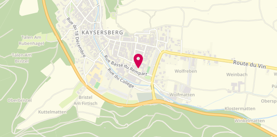 Plan de Résidence de la Weiss Kaysersberg Ehpad, 21 Rue du Couvent, 68240 Kaysersberg