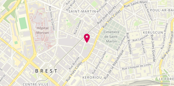 Plan de Les Amitiés d'Armor - Résidence Branda, 55 Rue Branda, 29200 Brest