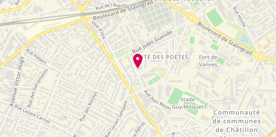 Plan de La Maison des Poètes, 77 Rue Louis Girard, 92240 Malakoff