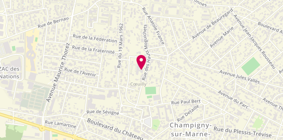 Plan de Ehpad Residence Guittard, 21 Rue des Hauts Moguichets, 94500 Champigny-sur-Marne