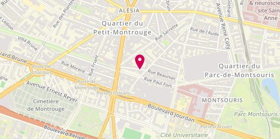 Plan de Residence Service Beaunier, 43 Rue Beaunier, 75014 Paris