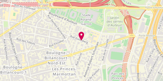 Plan de Résidence des Pins, 24 Rue Gutenberg, 92100 Boulogne-Billancourt