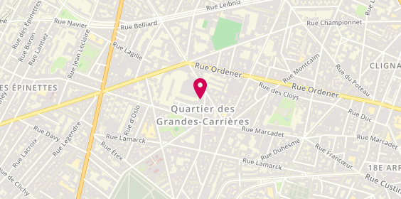 Plan de DomusVi Domicile Paris 18, 59 Rue Eugène Carrière, 75018 Paris